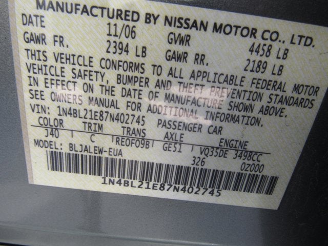 2007 Nissan Altima 3.5 SE