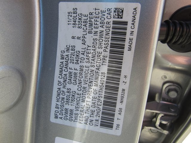 2026 Honda Civic Sedan Sport