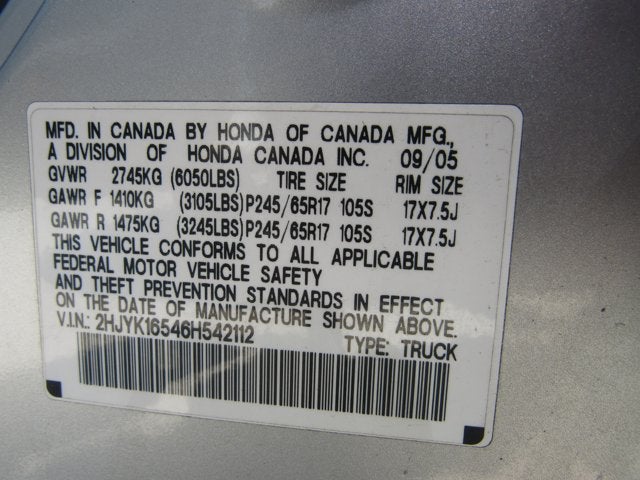 2006 Honda Ridgeline RTL