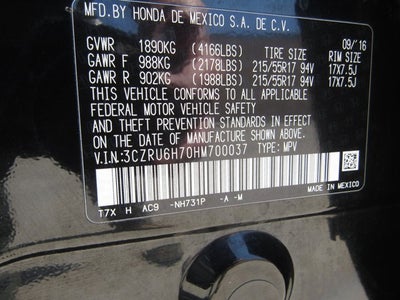 2017 Honda HR-V EX-L Navi
