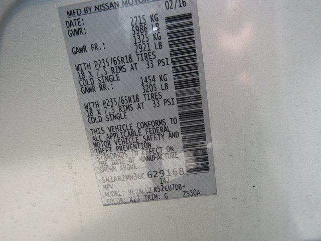 2016 Nissan Pathfinder SV